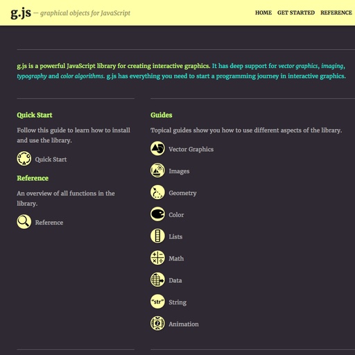 Screenshot of the g.js site.